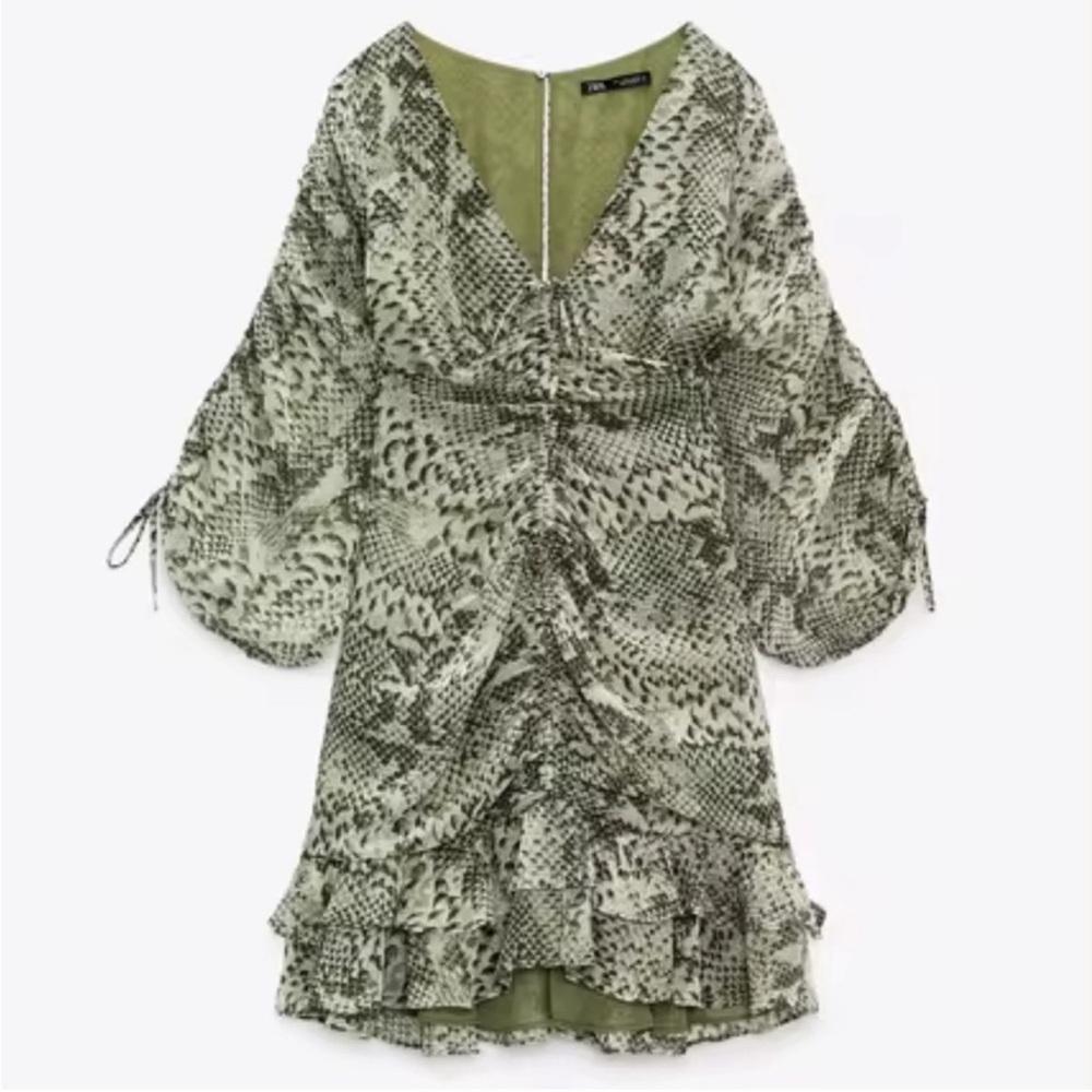 ZARA RUCHED MINI DRESS - Picture 2 of 5